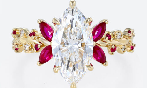 Holiday Proposal 2ct Marquise Lab Diamond Engagement Rings with Vintage Rosefire 6 Claw Prong Ring in Yellow Gold