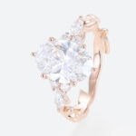 2ct Oval Lab Grown Diamond Rings​ Entwined Vine 6-Prong Engagement Ring in Rose Gold