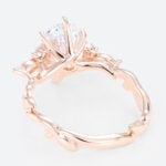 2ct Oval Lab Grown Diamond Rings​ Entwined Vine 6-Prong Engagement Ring in Rose Gold