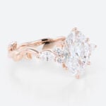 2ct Oval Lab Grown Diamond Rings​ Entwined Vine 6-Prong Engagement Ring in Rose Gold