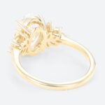 2ct Oval Cluster Lab Diamond Ring​ Floral 4-Prong Engagement Ring in Yellow Gold