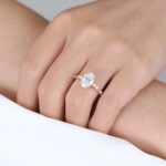 2ct Oval Lab Diamond Engagement Ring​ Modern & Elegant Double Prong Promise Ring in Rose Gold