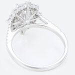 Oval 2 Carat Lab Grown Diamond Ring​ Royal Halo 4-Prong Engagement Ring in White Gold