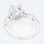 2ct Oval Lab Diamond Ring​ Semi Hidden Halo 4-Prong Engagement Ring in White Gold