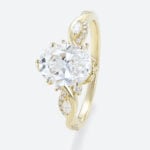 2ct Oval Cut Lab Grown Diamond Rings Twisted Vine 4-Prong Engagement Ring in Yellow Gold