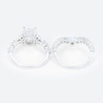 2ct Oval Lab Diamond Ring​ Set Vintage-Inspired 4-Prong Bridal Ring in White Gold