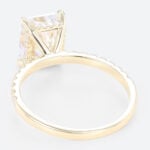 3.5ct Radiant Cut Lab Diamond Ring​ Pavé 4 Claw Engagement Ring in Yellow Gold