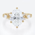 3 Carat Oval Lab Grown Diamond Ring Modern Modern 6-Prong Engagement Ring in Yellow Gold