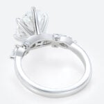 3 Carat Oval Lab Grown Diamond Ring Modern Modern 6-Prong Engagement Ring in White Gold