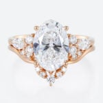3ct Oval Cut Lab Diamond Ring Set Seamless Stacking Bridal Ring Set in Rose Gold
