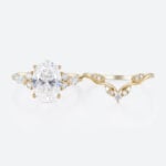 3ct Oval Cut Lab Diamond Ring Set Seamless Stacking Bridal Ring Set in Yellow Gold