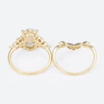 3ct Oval Cut Lab Diamond Ring Set Seamless Stacking Bridal Ring Set in Yellow Gold