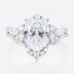 3ct Oval Cut Lab Diamond Ring Set Seamless Stacking Bridal Ring Set in White Gold