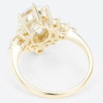 3ct Oval Cut Lab Diamond Ring Semi-Halo 6-Prong Engagement Rings in Yellow Gold