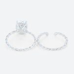 3ct Oval Lab Diamond Rings​ Set Twisted 4 Claw Prong Bridal Ring in White Gold