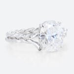 3ct Oval Lab Diamond Rings​ Set Twisted 4 Claw Prong Bridal Ring in White Gold