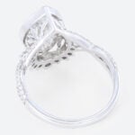 3ct Pear Cut Lab Diamond Rings​ Twisting Pave Band Bezel Setting Engagement Ring in White Gold