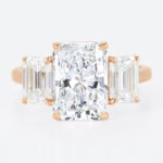 3ct Colorless VS+ Radiant Cut Lab Grown Diamond Classic Three-Stone 4-Prong Engagement Ring (2)