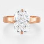 3ct Radiant Cut Lab Grown Diamond Rings Solitaire 4-Prong Ring in Rose Gold