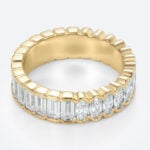 Lab Diamond Rings Eternity Rings​ 3ct Emerald Oval Cut Art Deco Eternity Wedding Band in Two-Tone Gold