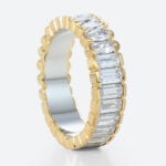 Lab Diamond Rings Eternity Rings​ 3ct Emerald Oval Cut Art Deco Eternity Wedding Band in Two-Tone Gold