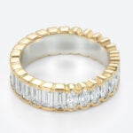 Lab Diamond Rings Eternity Rings​ 3ct Emerald Oval Cut Art Deco Eternity Wedding Band in Two-Tone Gold