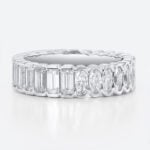 White Gold Lab Diamond Rings Eternity Rings​ 3ct Emerald Oval Cut Art Deco Eternity Wedding Band in Two-Tone Gold