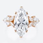 4ct Marquise Cut Lab Diamond Ring​ Floral Petal Design 6-Prong Engagement Ring in Rose Gold