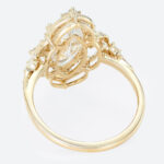 4ct Lab Diamond Ring​ Marquise Cut Vintage Tendril Cluster 8-Prong Engagement Ring in Yellow Gold