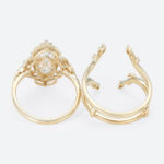 4ct Lab Diamond Ring​ Marquise Cut Vintage Tendril Cluster 8-Prong Engagement Ring in Yellow Gold