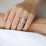 4ct Lab Diamond Ring​ Set Marquise Vintage Vine 8-Prong Bridal Ring Set in Yellow Gold