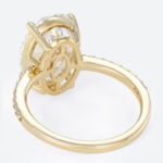 Lab Diamond Oval Cut Engagement Rings​ 4ct Classic Pave 4-Prong Engagement Ring in Yellow Gold