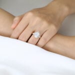 4ct Oval Cut Lab Diamond Ring​ Set Vintage 4-Prong Bridal Ring Set in Yellow Gold