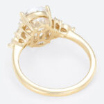 4ct Oval Cut Engagement Rings Vintage Cluater Lab Diamond Ring in Yellow Gold