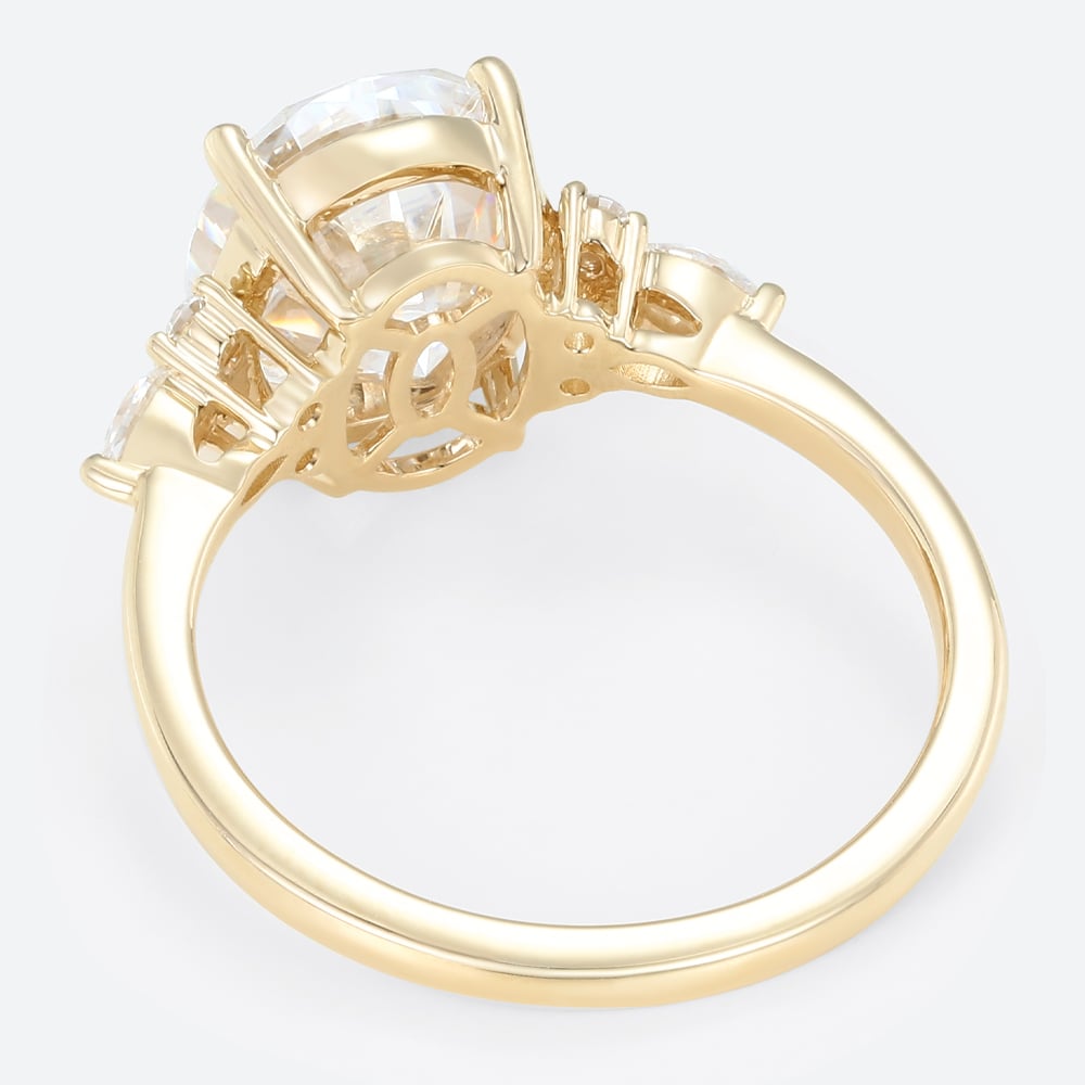 4ct Oval Cut Engagement Rings Vintage Cluater Lab Diamond Ring in Yellow Gold