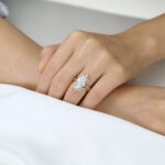 4ct Oval Lab Diamond Ring Set Vintage Trio 4-Prong Bridal Ring Set in Yellow Gold