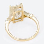 4ct Radiant Cut Lab Diamond Engagement Rings Milgrain Edging 4-Prong Engagement Ring in Yellow Gold