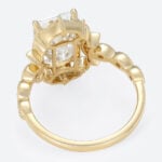5ct Emerald Cut Lab Diamond Ring​ Art Deco Vintage 4-Prong Rings in Yellow Gold