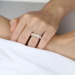 6.3ct Oval Cut Lab Diamond Eternity Ring Shared Prong Wedding Band in Yellow Gold