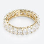 6.3ct Oval Cut Lab Diamond Eternity Ring Shared Prong Wedding Band in Yellow Gold