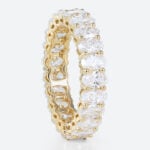 6.3ct Oval Cut Lab Diamond Eternity Ring Shared Prong Wedding Band in Yellow Gold