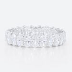 6.3ct Oval Cut Lab Diamond Eternity Ring Shared Prong Wedding Band in White Gold