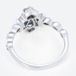 Lab Alexandrite Ring​ Coffin Shaped Crescent Moon Gothic Engagement Ring in White Gold