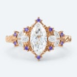 Marquise Cut Lab Grown Diamond Fantasy-Inspired 4-Prong Engagement Ring in Yellow Gold (1)