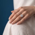 Marquise Cut Diamond Ring​ Set 2ct Floral Cluster Bridal Ring Set in Yellow Gold