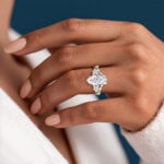 Marquise Cut Diamond Ring​ Set 2ct Floral Cluster Bridal Ring Set in Yellow Gold