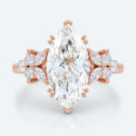 Marquise Cut Lab Grown Diamond Floral Petal Design 6-Prong Engagement Ring in Yellow Gold (1)