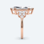 Marquise Cut Lab Grown Diamond Floral Petal Design 6-Prong Engagement Ring in Yellow Gold (3)