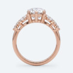 Marquise Cut Lab Grown Diamond Floral Petal Design 6-Prong Engagement Ring in Yellow Gold (5)