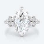 Marquise Cut Lab Grown Diamond Floral Petal Design 6-Prong Engagement Ring in Yellow Gold (7)